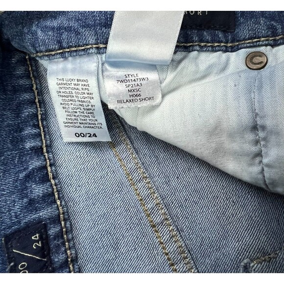 Lucky Brand Relaxed Jean Shorts  Women's 00/24  Mid-Rise  Distressed Cut-off - Picture 8 of 8